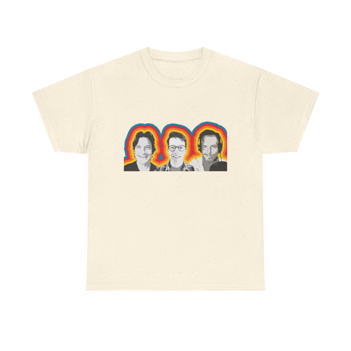 Three Faces Retro Rainbow Portrait Tee | Graphic T-Shirt SmartLess - alternate angle 3, merchandise