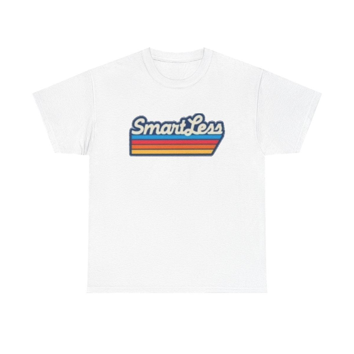 SmartLess retro striped logo Tee | vintage script graphic shirt SmartLess - Official T-Shirts merchandise