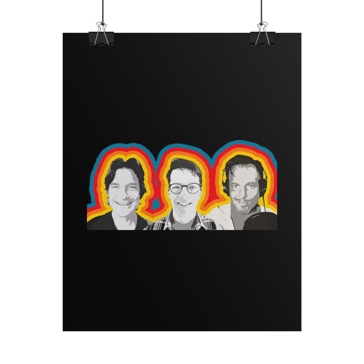Retro Trio Portrait Rolled Poster | Colorful Pop Art Faces SmartLess