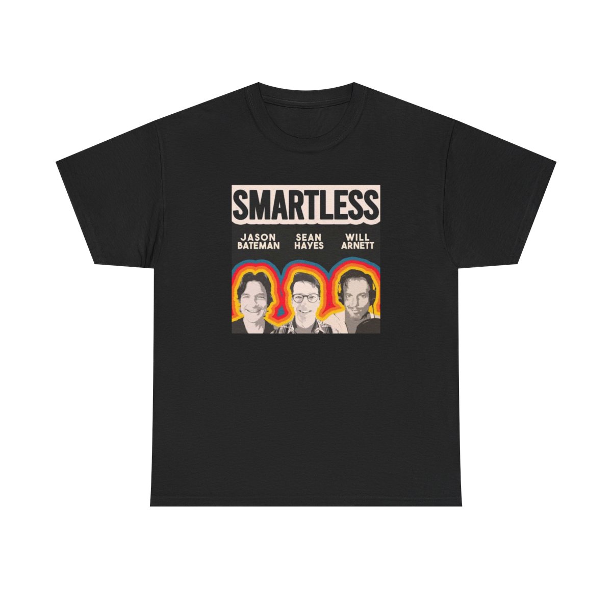 Smartless Trio Portrait Tee | Jason Bateman Sean Hayes Will Arnett SmartLess - alternate angle 2, merchandise